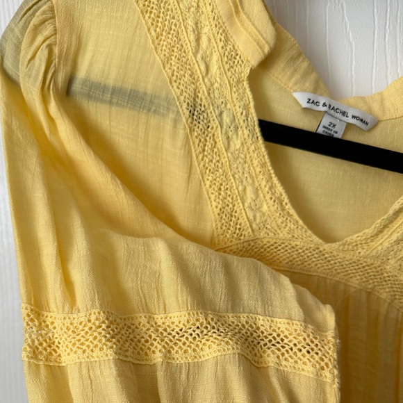 Zac & Rachel Yellow blouse 2x - Picture 3 of 6